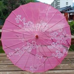 Solparaply/ parasol - pink med flora